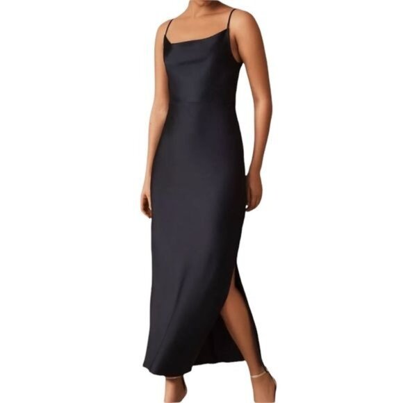 Sachin + Babi Cali Satin Dress in Navy Size 6 NWOT